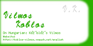 vilmos koblos business card